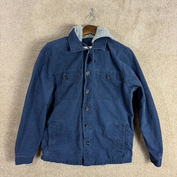 Abercrombie & Fitch Other - Abercrombie & Fitch Jacket Mens Size Large Navy Button Front with Hood Military